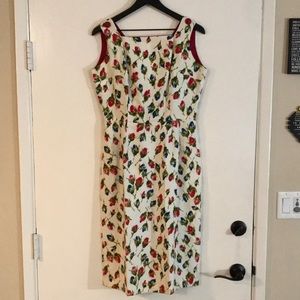 Vintage 1950s Floral Print Homemade Dress